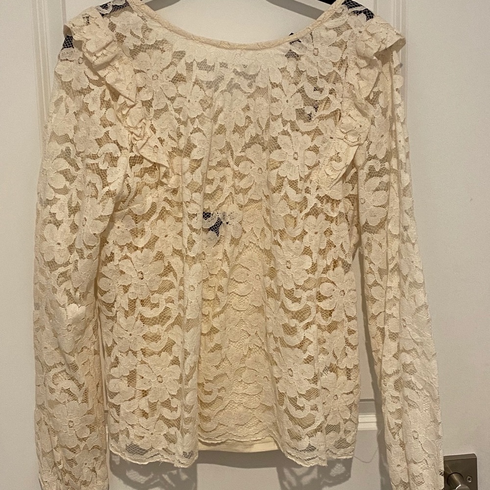 Ivory Lace blouse with built in tank